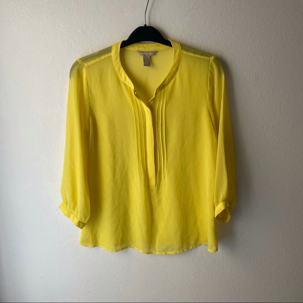 Sheer Yellow Banana Republic Blouse